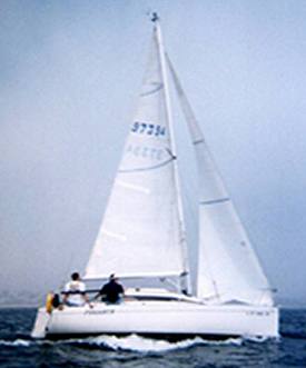 Jeff Burne off California coast on Pegasus, the only documented custom lead keel F235